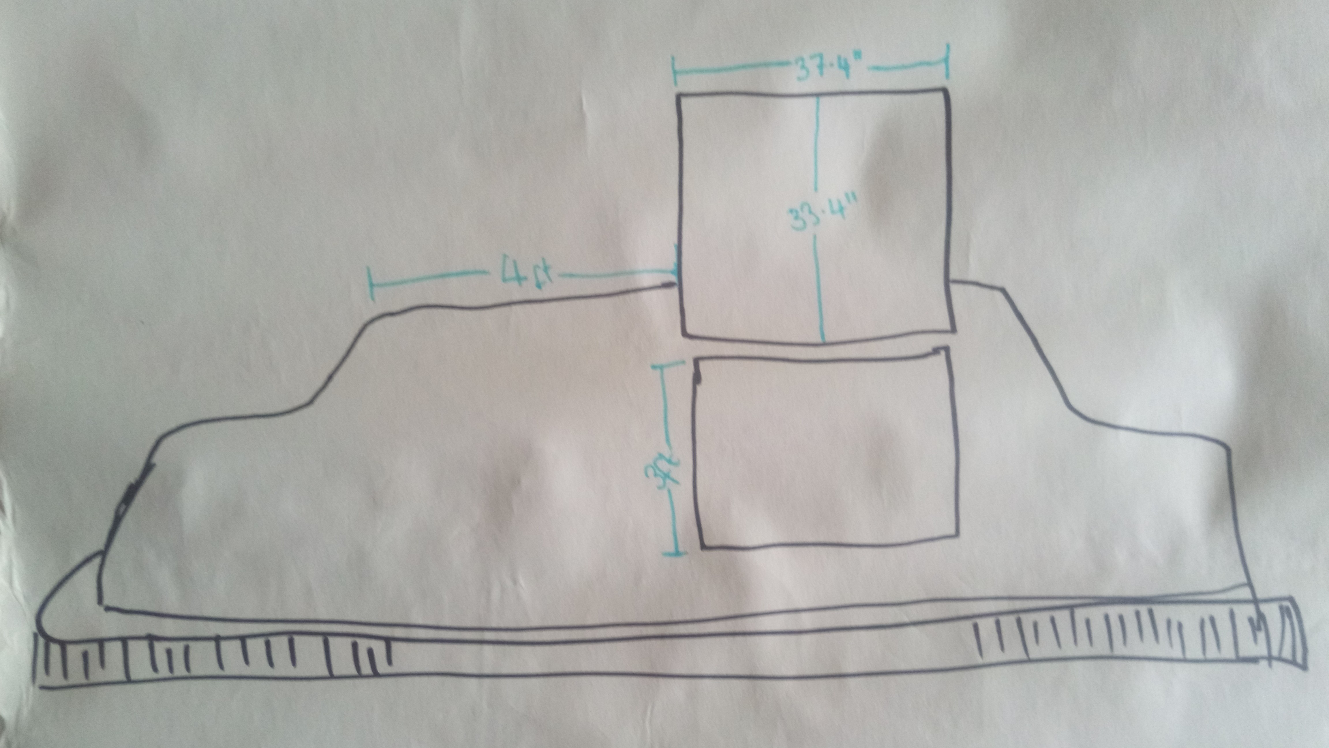 Hand drawn drawing of Owl external measures